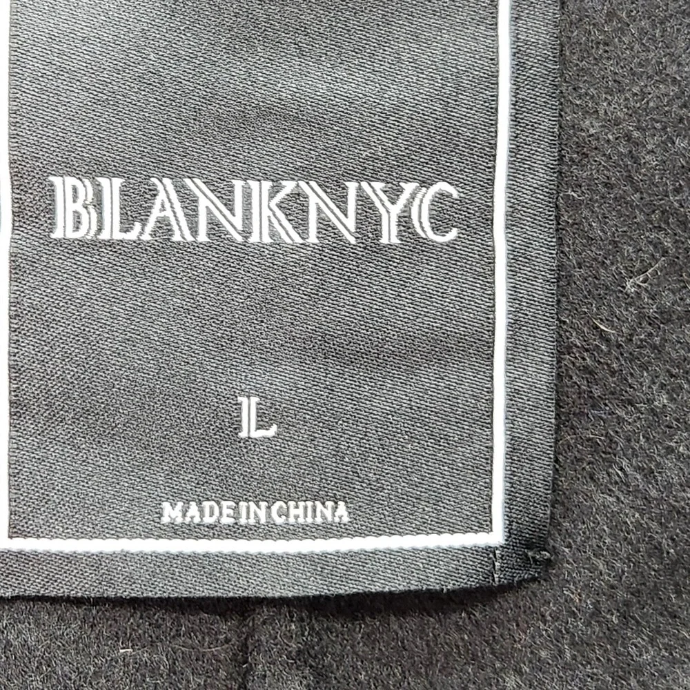 Blank NYC Blazer Mens L Black Wool Blend Lightweight Modern Jacket Preppy Casual